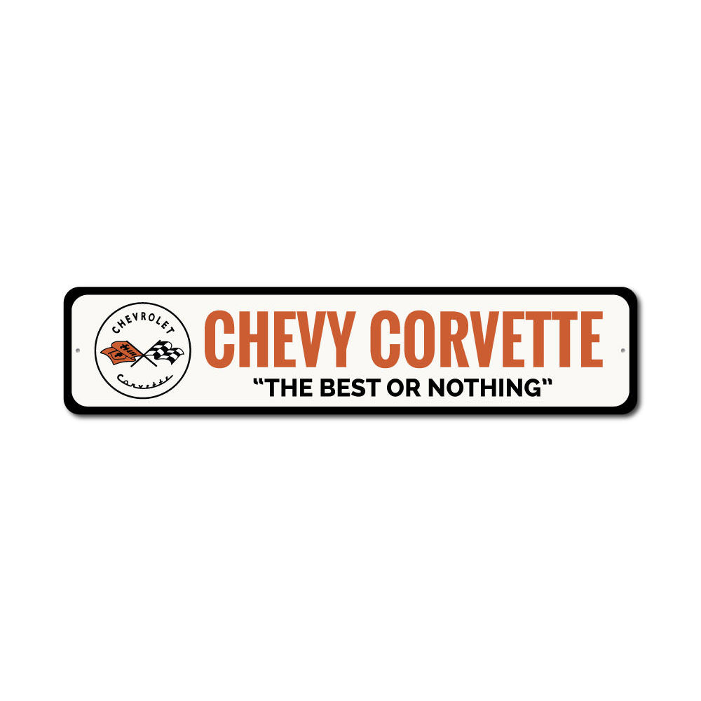 Corvette Flag Emblem Sign Aluminum Sign