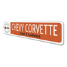 Chevy Corvette Garage Name Sign Aluminum Sign