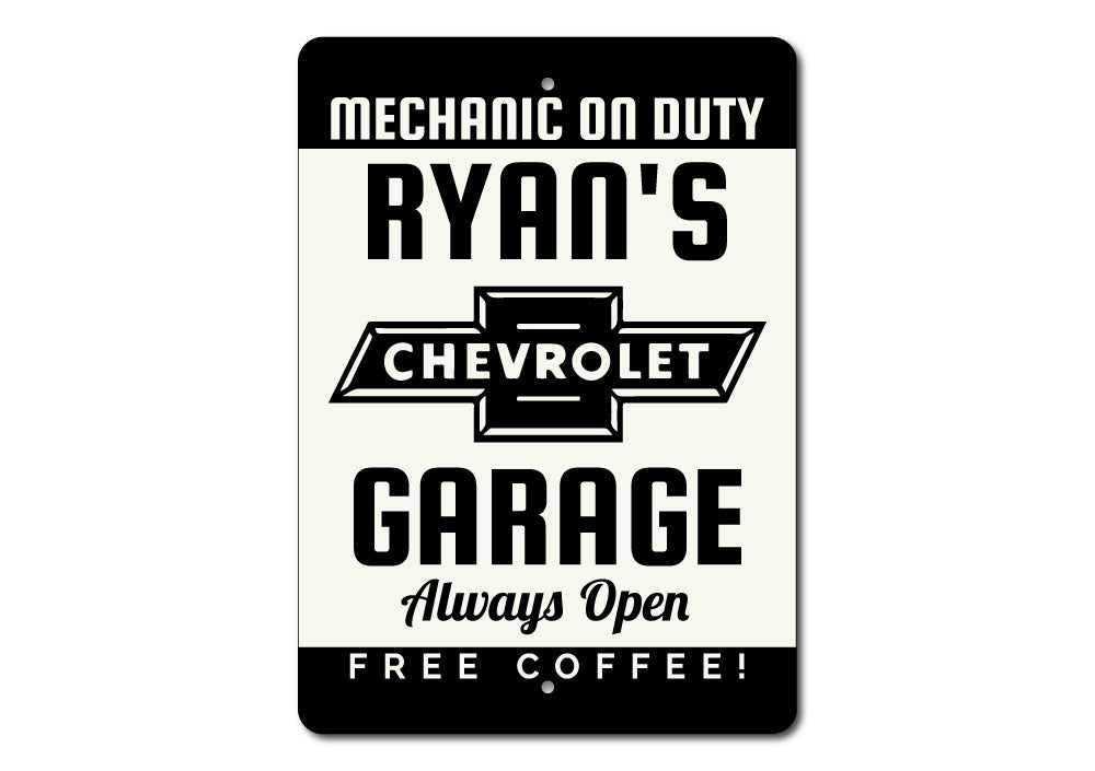 Chevy Mechanic Garage Sign