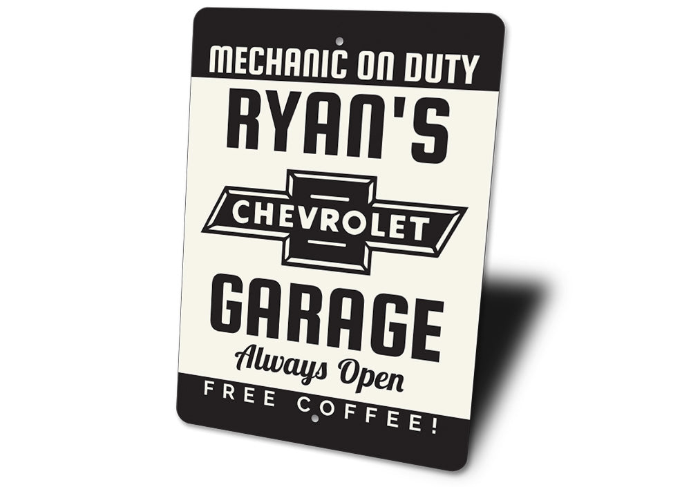 Chevy Mechanic Garage Sign