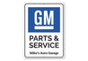 GM Parts and Service Auto Garage Personalized Sign