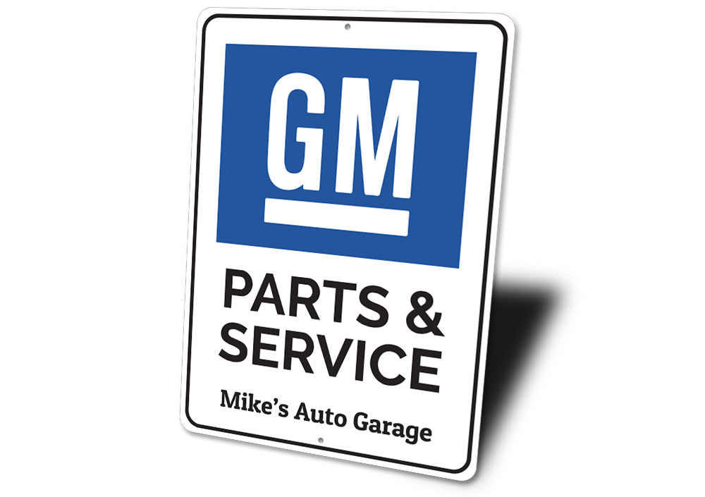 GM Parts and Service Auto Garage Personalized Sign