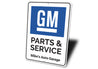 GM Parts and Service Auto Garage Personalized Sign