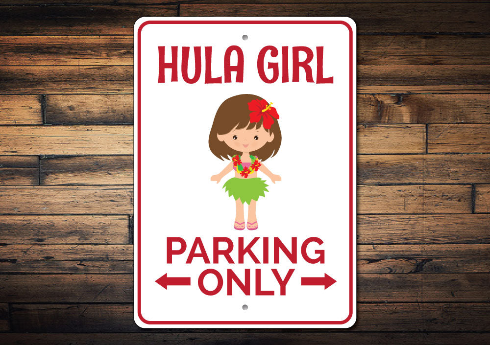 Hula Girl Parking Sign