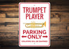 Trumpet Player Parking Sign