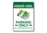 Hiker Girl Parking Sign