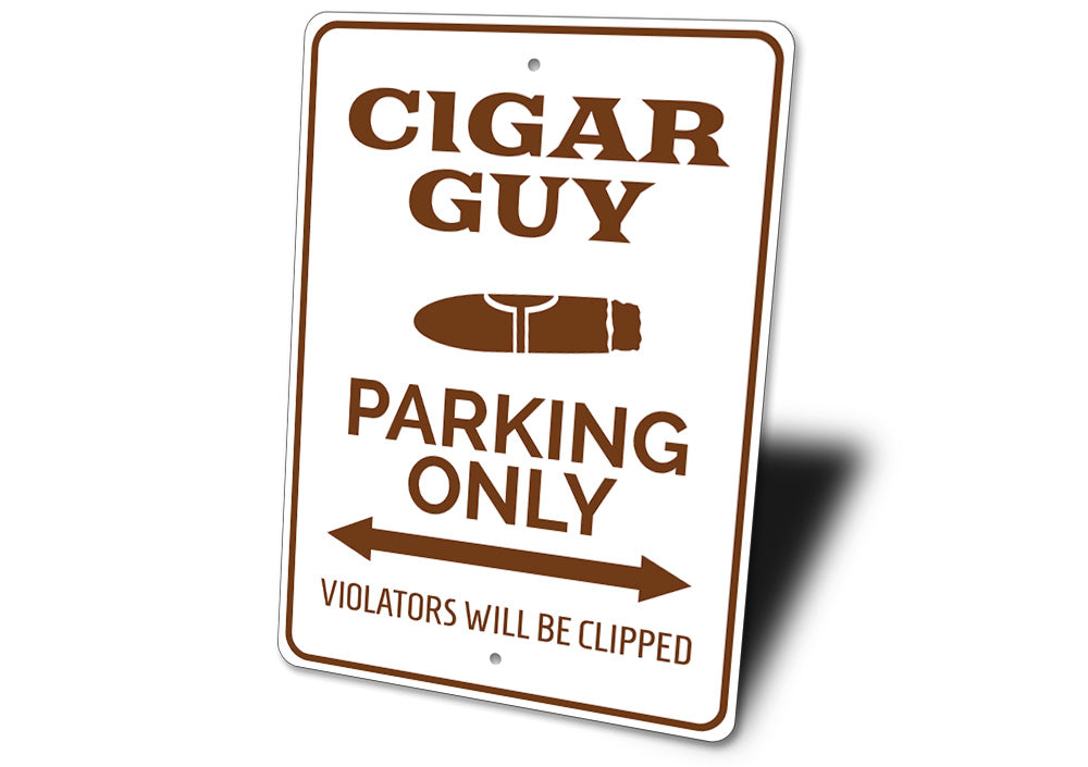 Cigar Guy Parking Sign