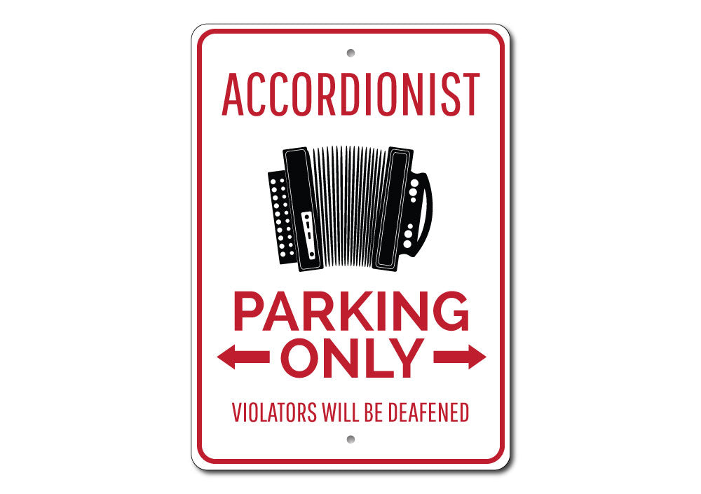 Accordionist Parking Sign