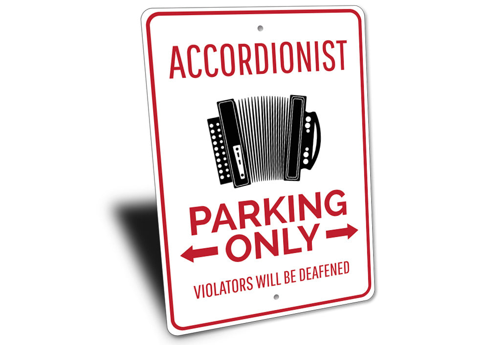 Accordionist Parking Sign