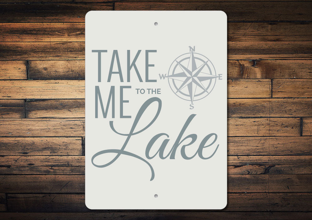 Lake Compass Sign