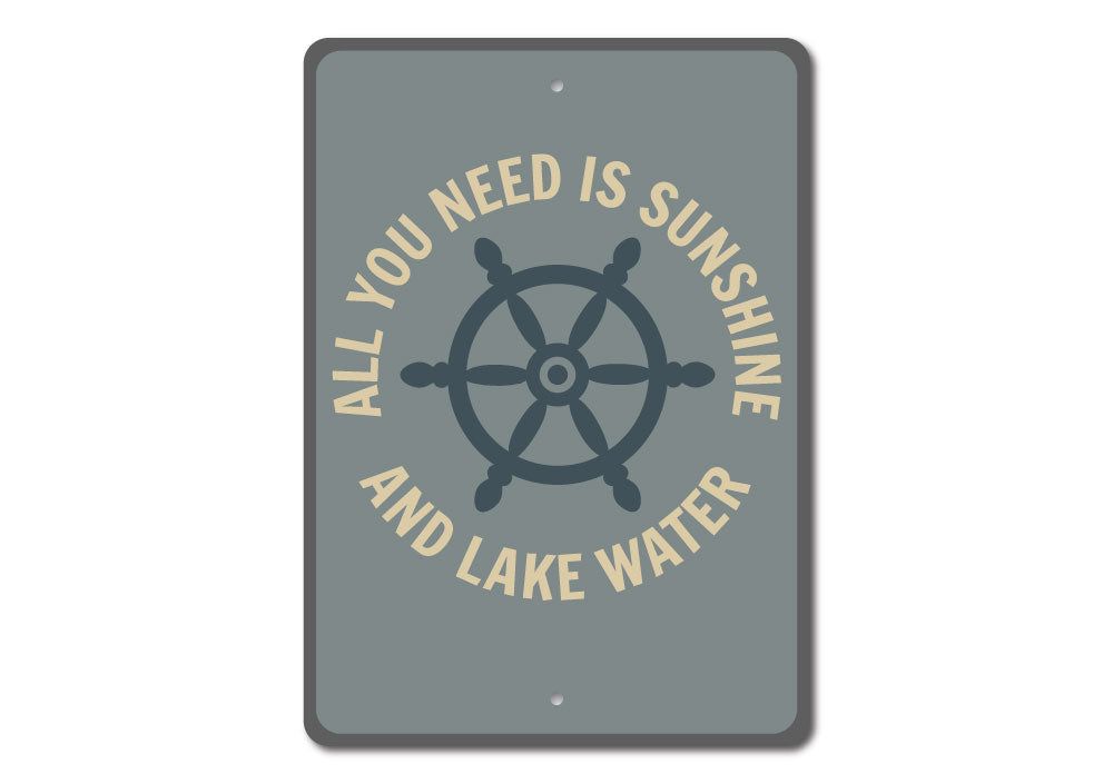 Lake Ship Wheel Sign