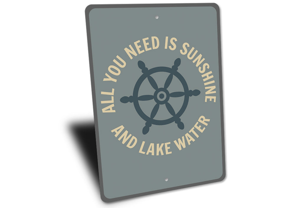 Lake Ship Wheel Sign