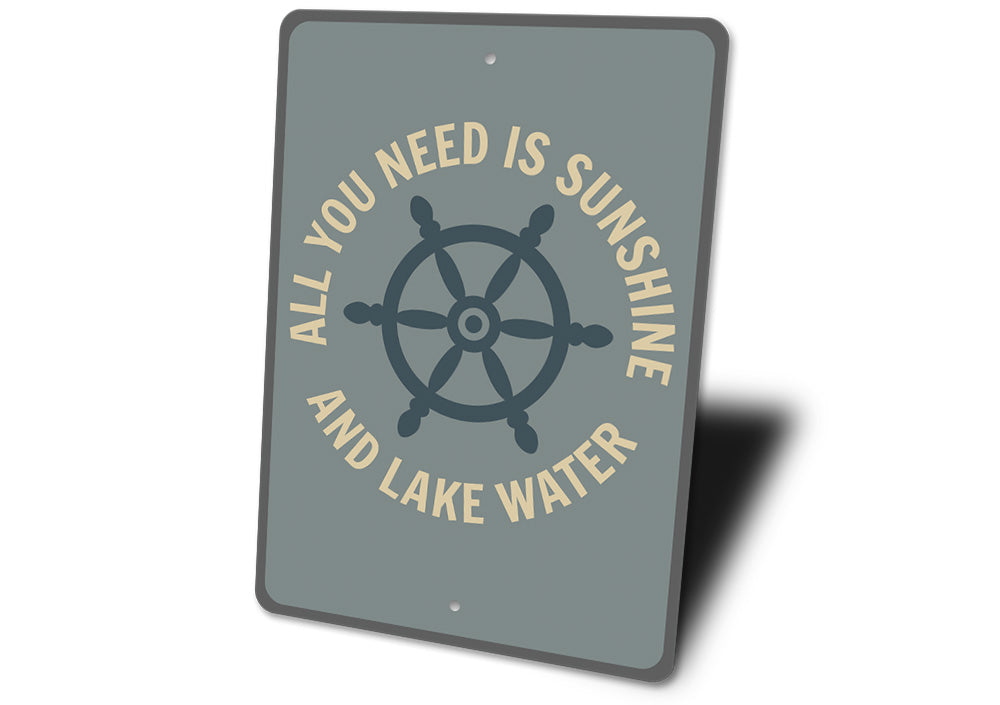 Lake Ship Wheel Sign
