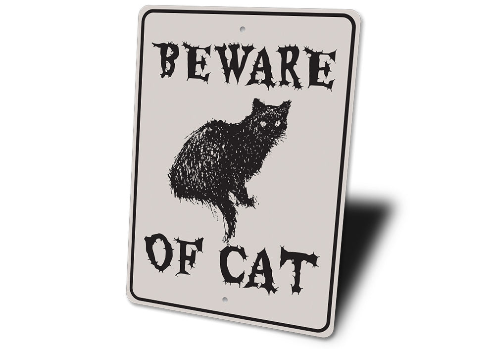 Beware of Cat Sign
