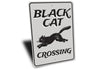 Black Cat Crossing Sign