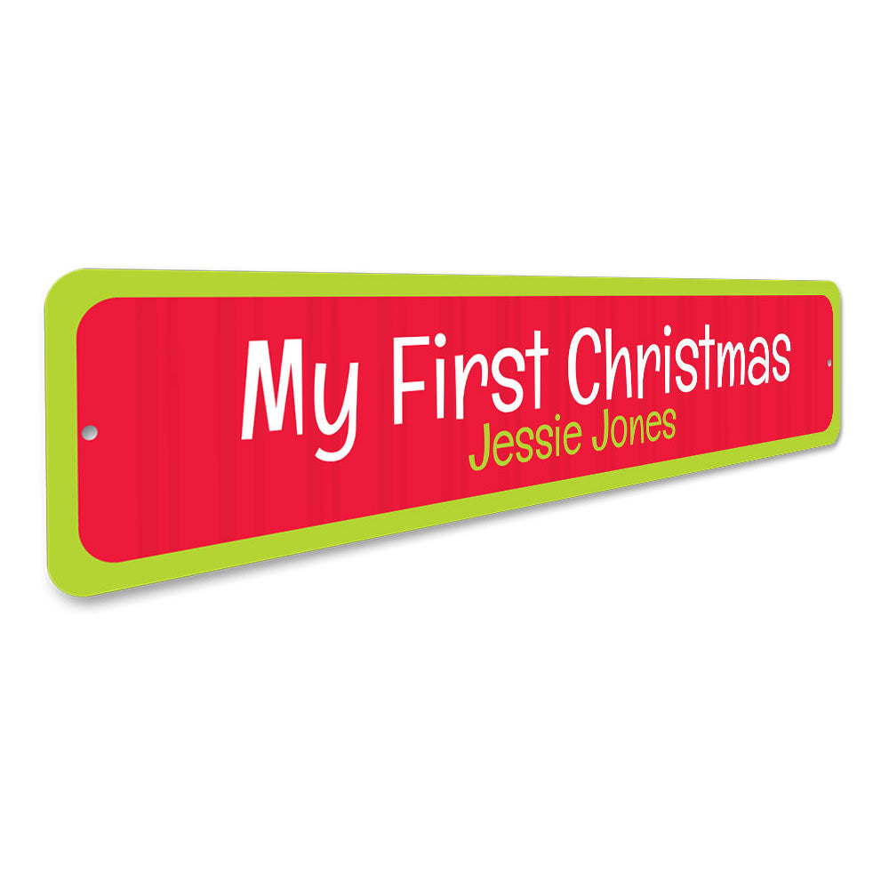 First Christmas Sign Aluminum Sign