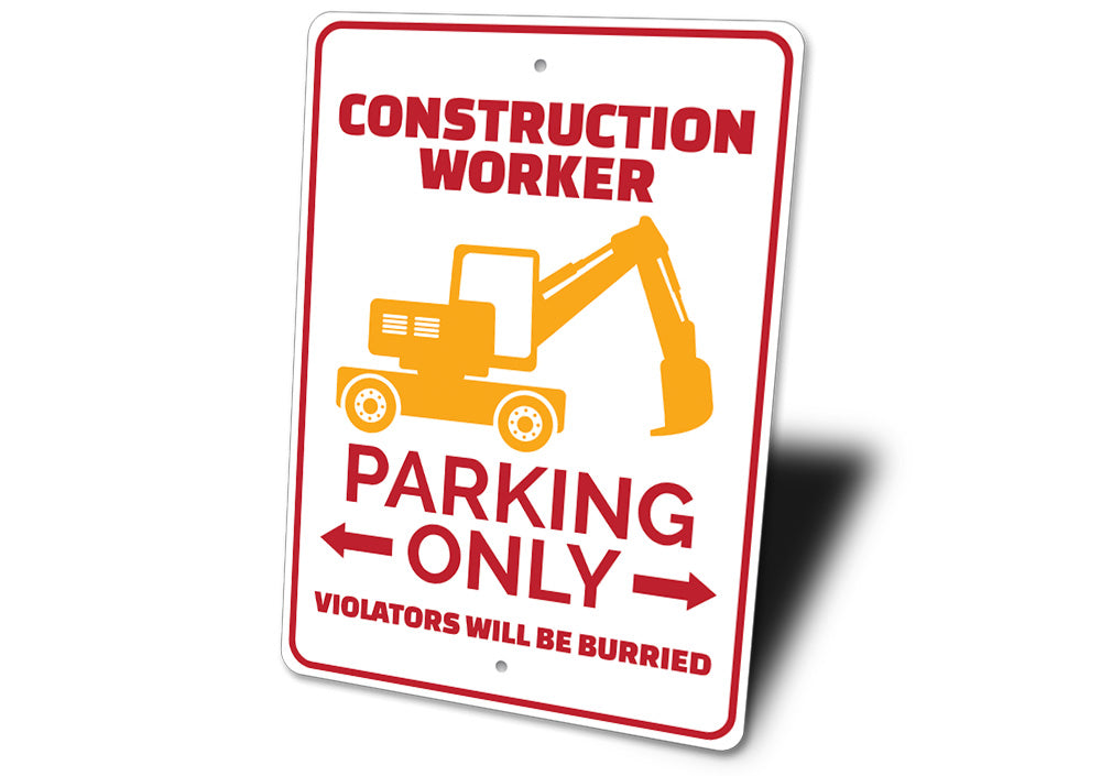 Construction Worker Parking Sign