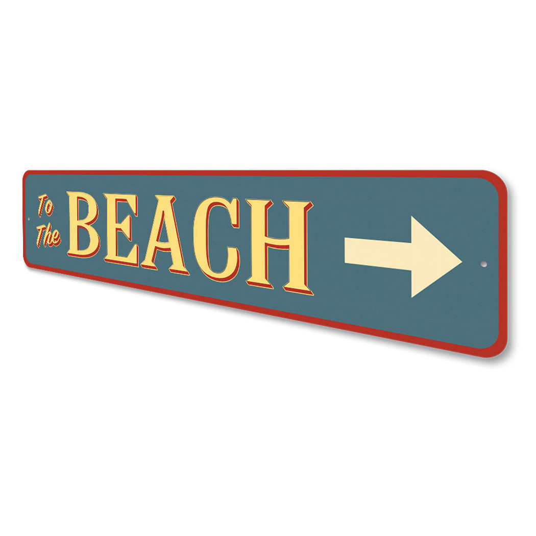 To The Beach Pointing Arrow Sign