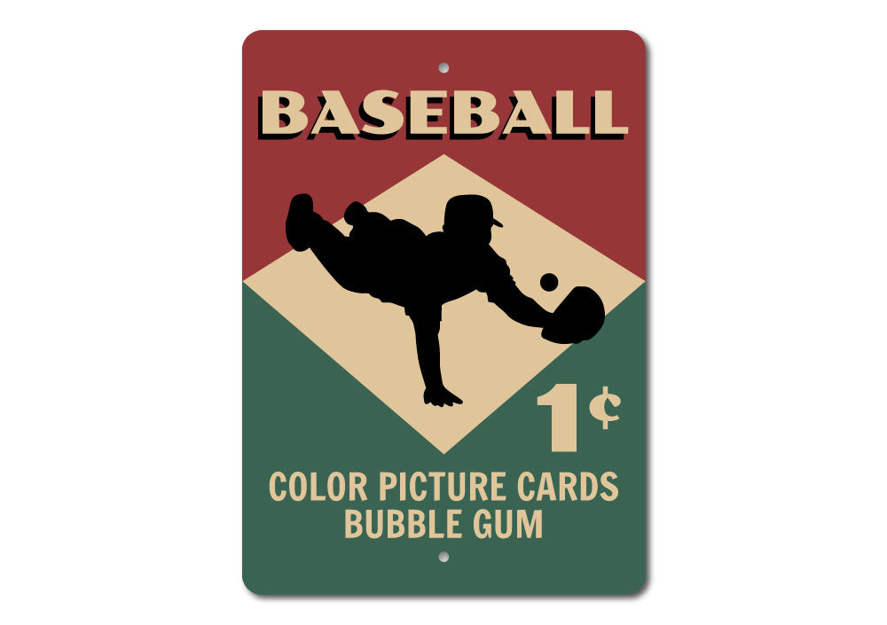Baseball Card Sign Aluminum Sign