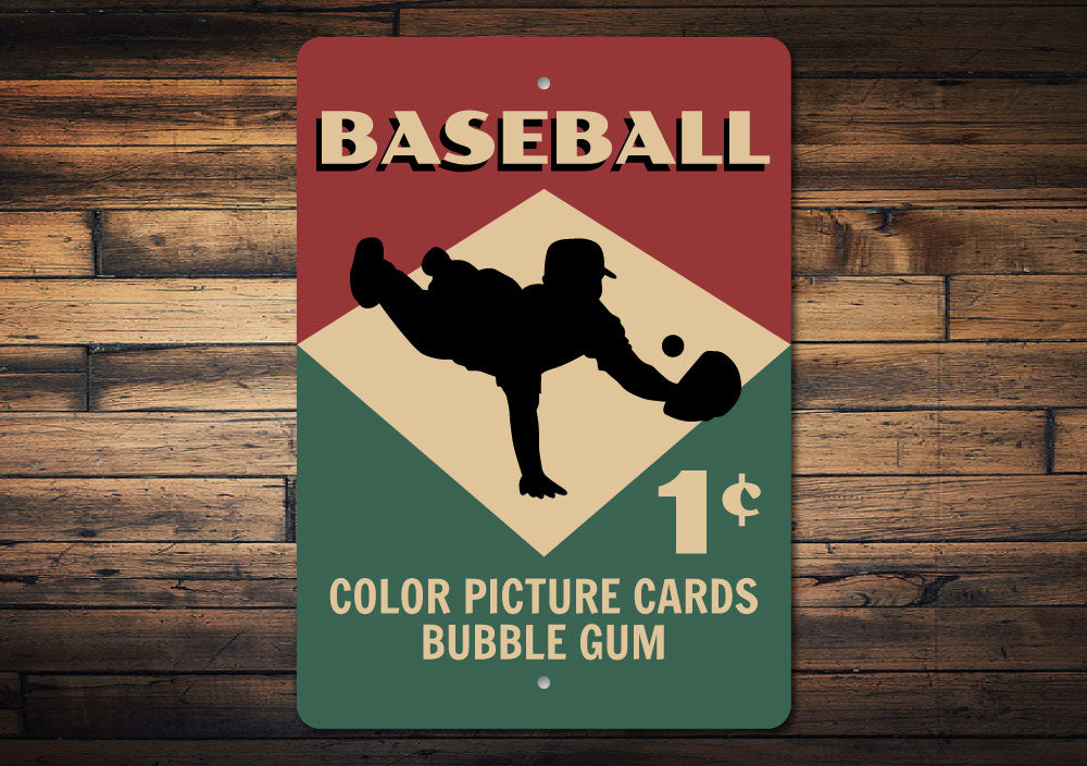 Baseball Card Sign Aluminum Sign