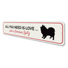 Love Dog Sign Aluminum Sign