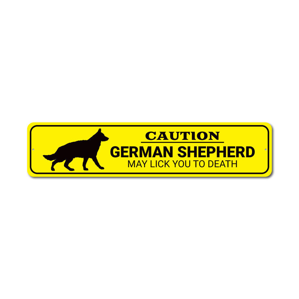 Caution German Shepherd Sign Aluminum Sign