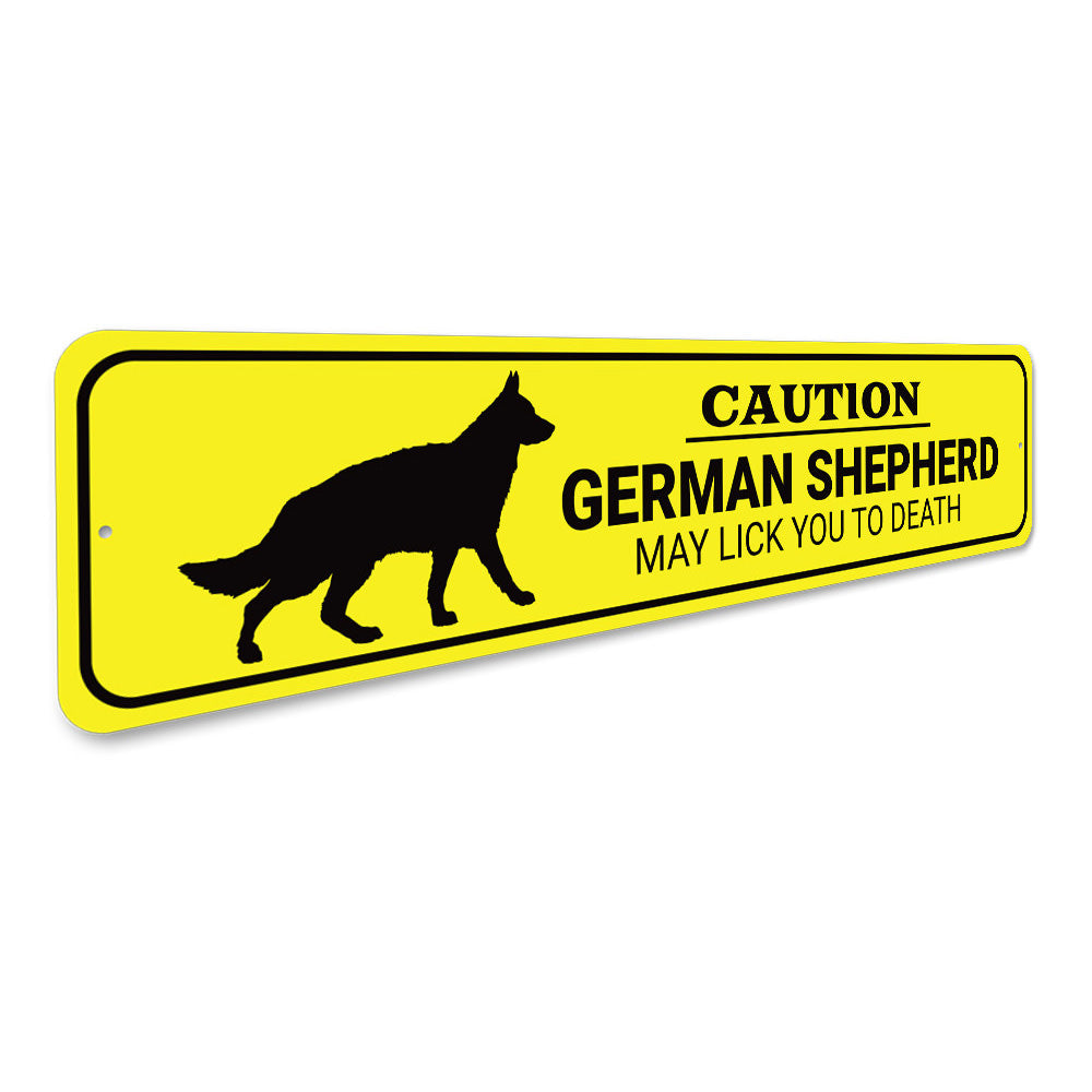 Caution German Shepherd Sign Aluminum Sign