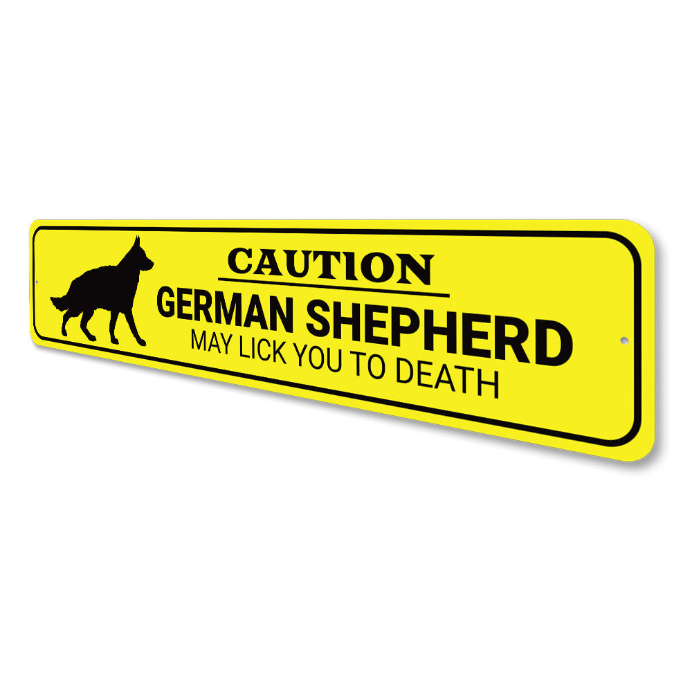 Caution German Shepherd Sign Aluminum Sign