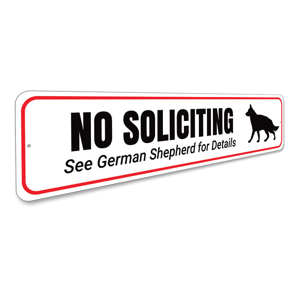 No Soliciting Dog Sign Aluminum Sign
