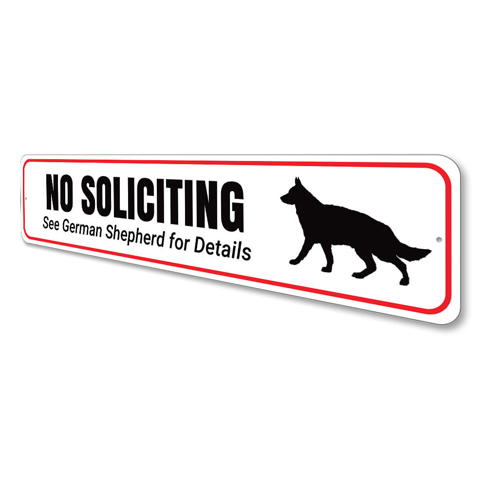 No Soliciting Dog Sign Aluminum Sign