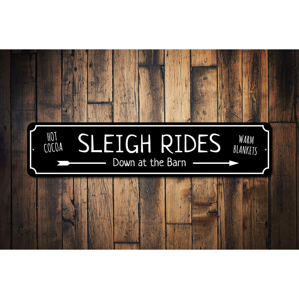 Sleigh Rides Sign Aluminum Sign