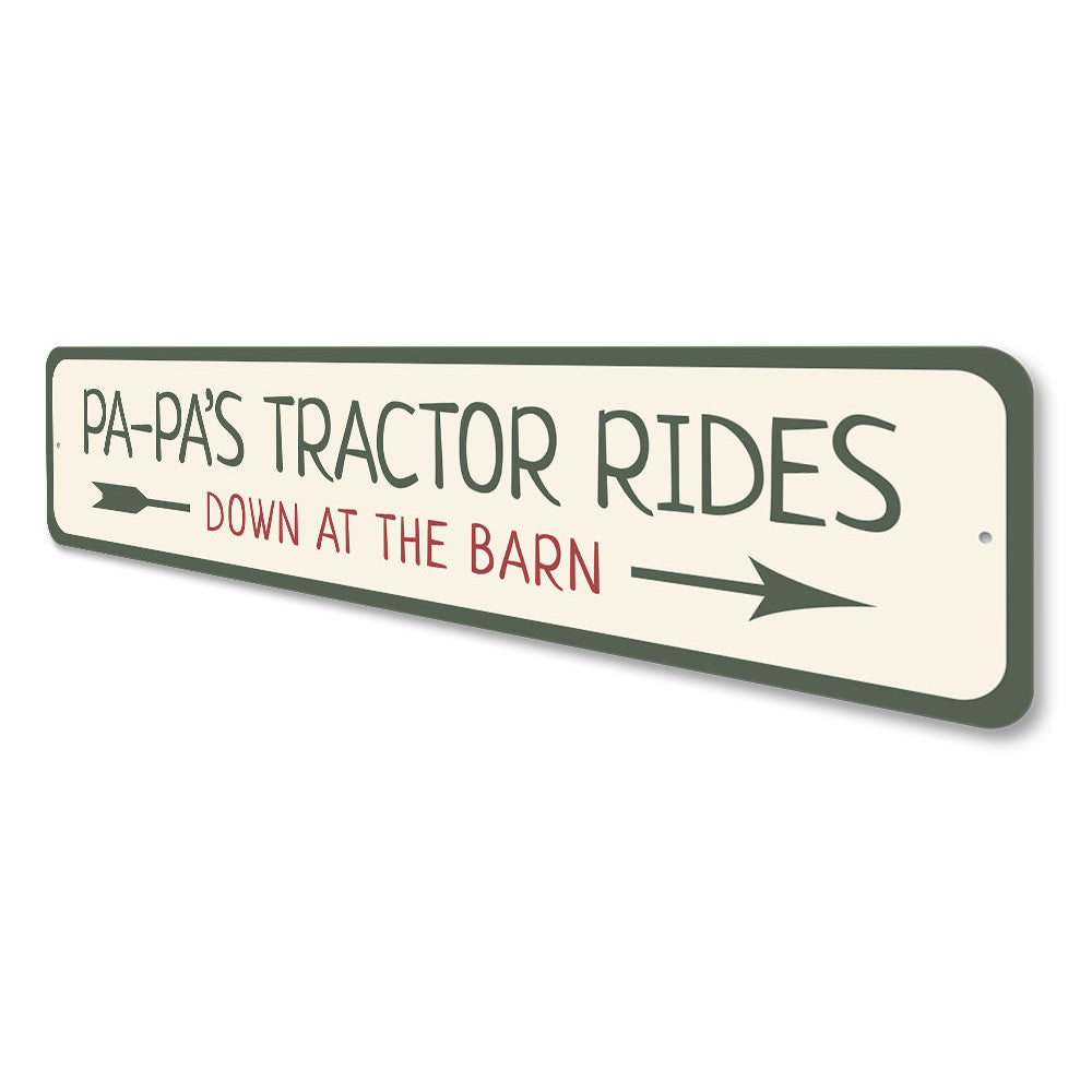 Tractor Rides Sign Aluminum Sign