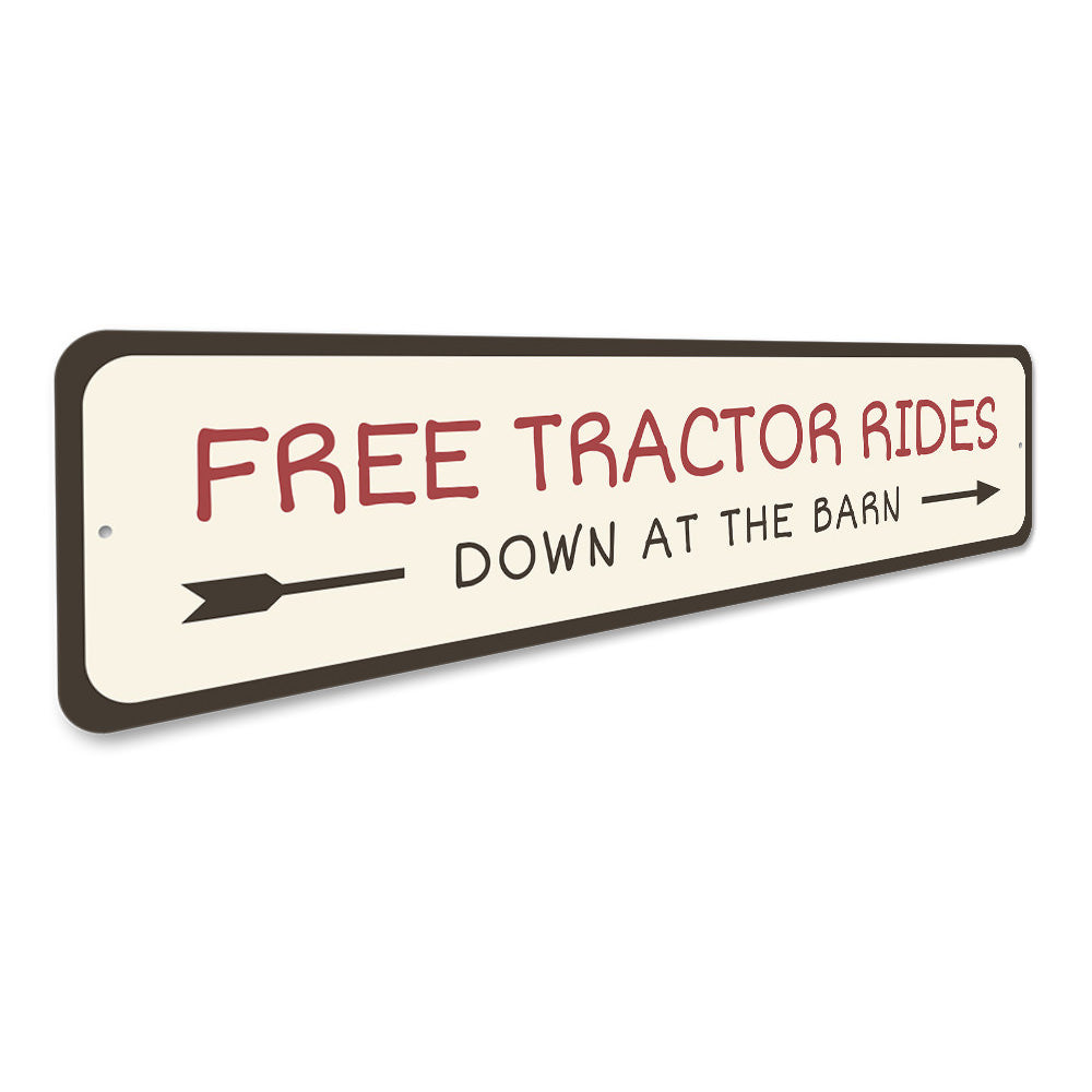 Free Tractor Rides Sign Aluminum Sign