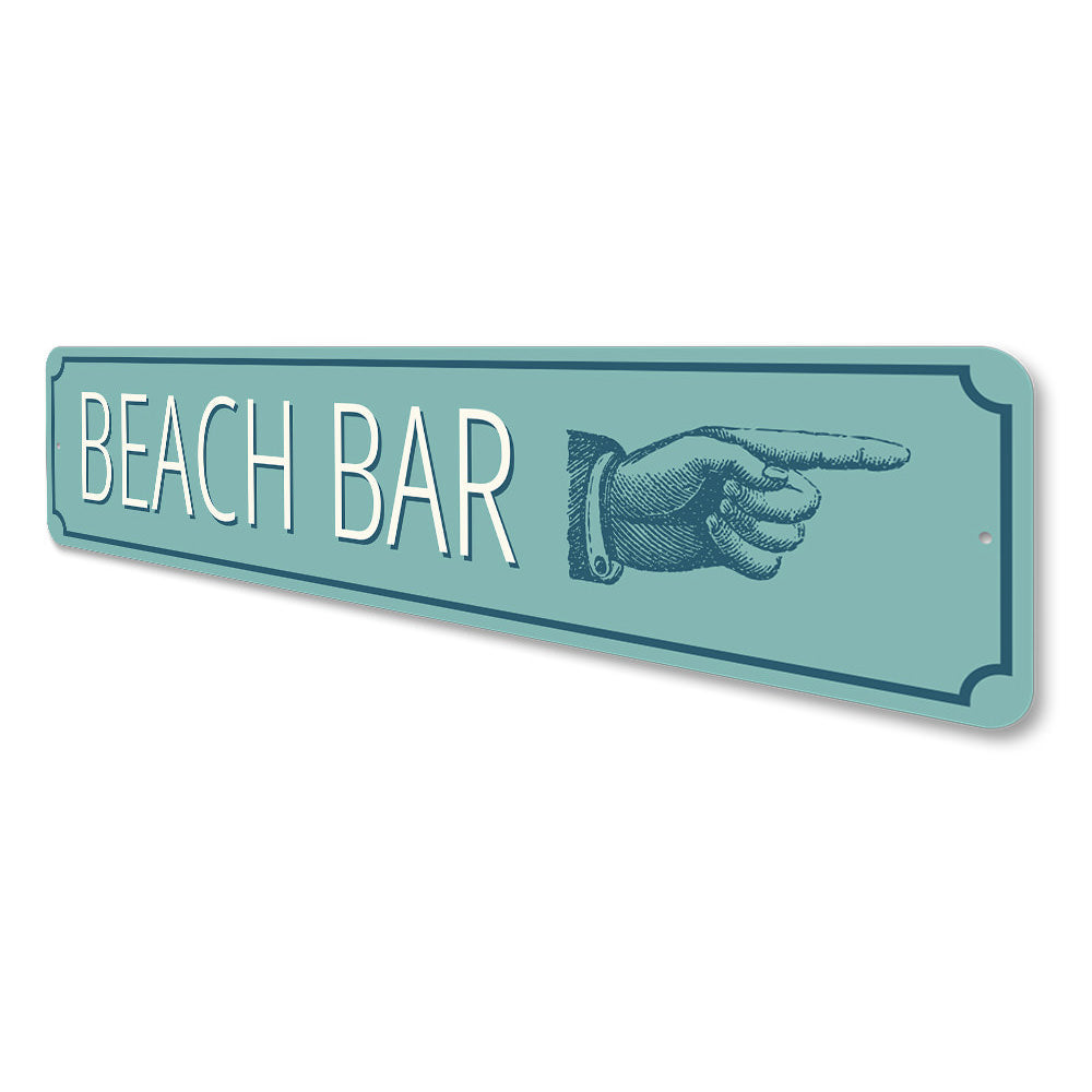 Beach Sign Hand Beach Bar Pointing Hand Sign – Lizton Sign Shop