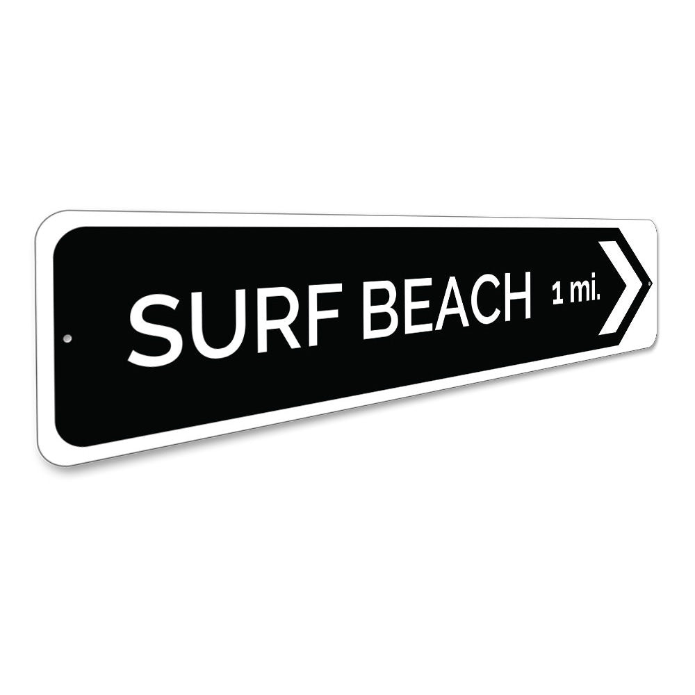 Surf Beach Arrow Sign Aluminum Sign