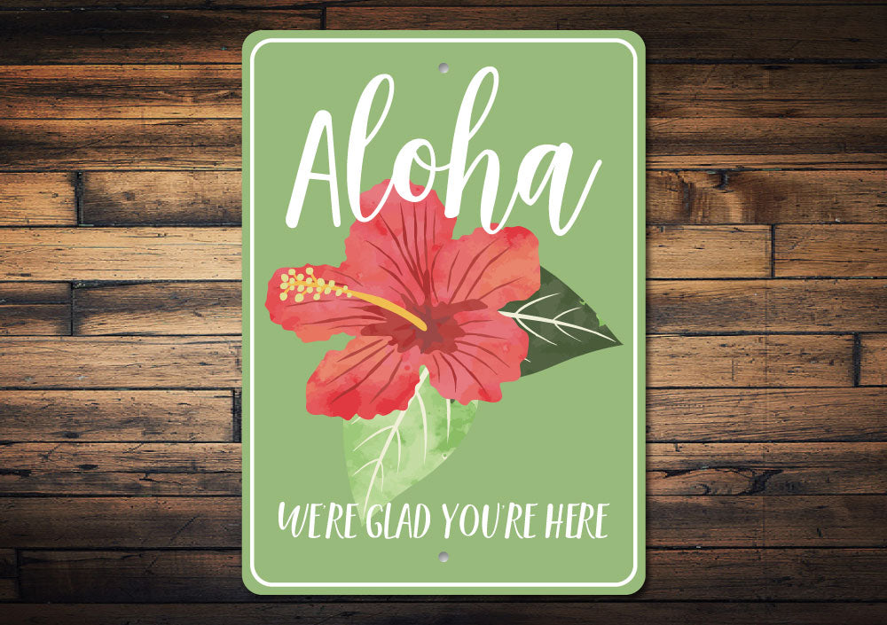 Aloha Flower Sign Aluminum Sign