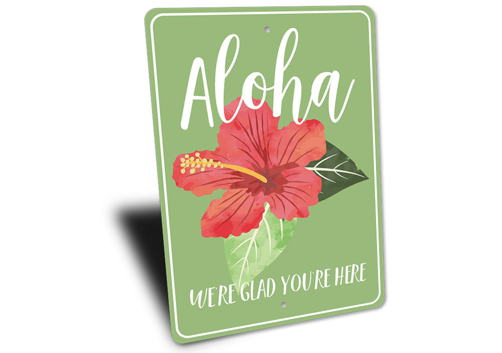 Aloha Flower Sign Aluminum Sign