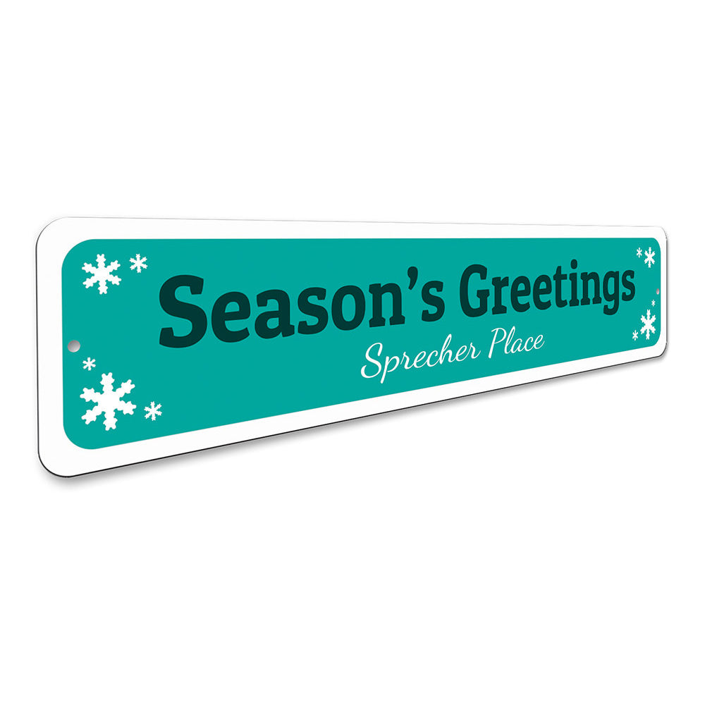 Season's Greetings Sign Aluminum Sign