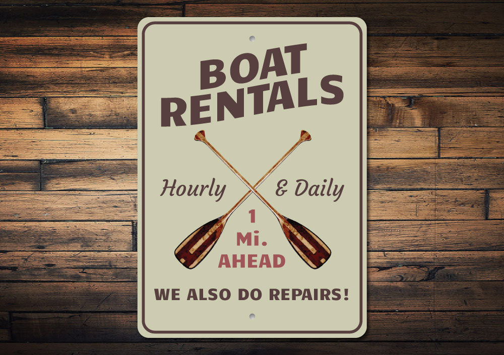 Boat Rental Mileage Sign