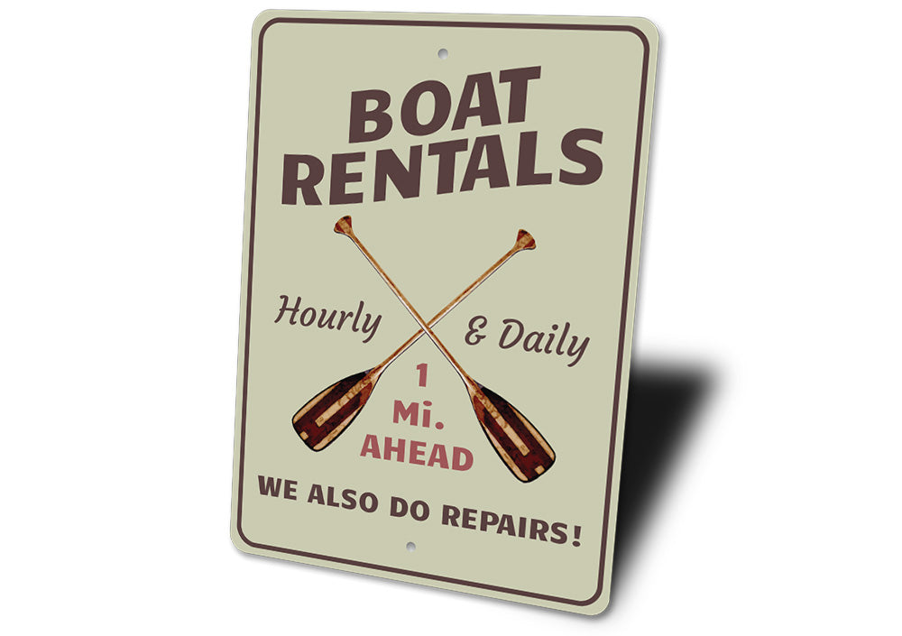 Boat Rental Mileage Sign