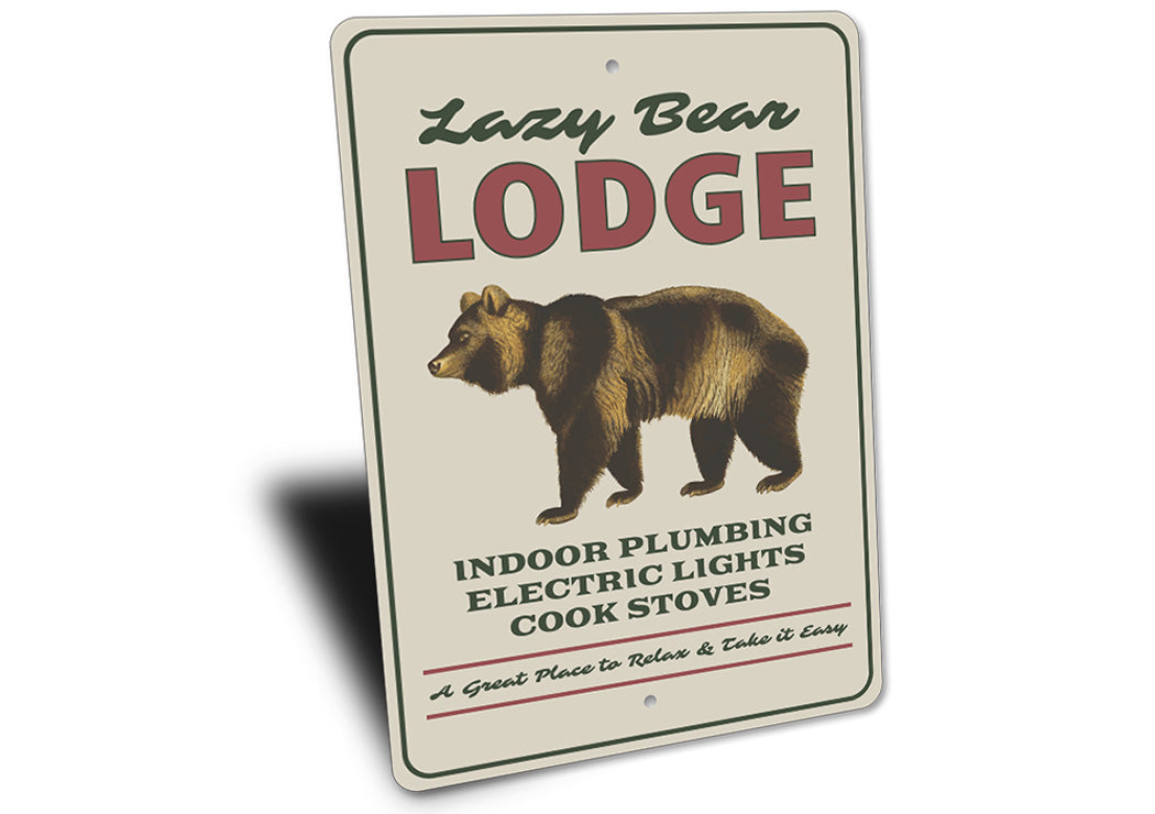 Lazy Bear Lodge Sign