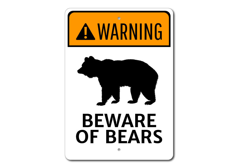 Bear Warning Sign Aluminum Sign