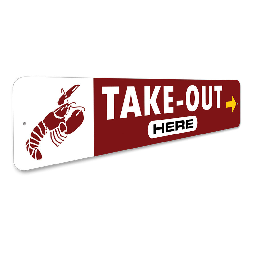 Lobster Takeout Here Restaurant Sign