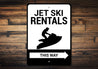 Jet Ski Rentals This Way Sign