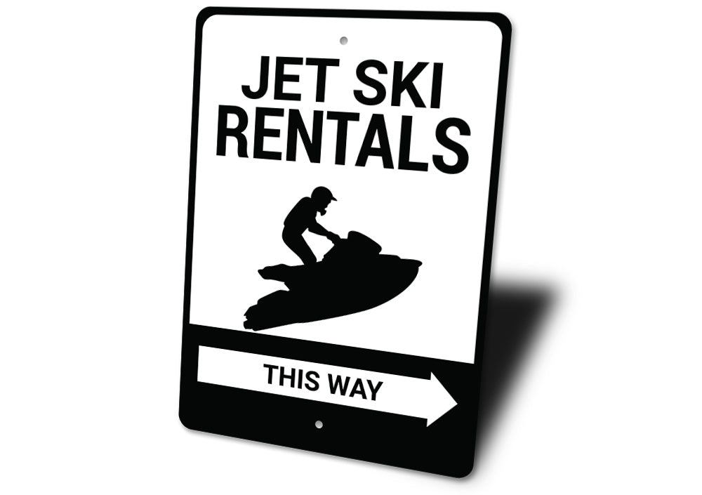 Jet Ski Rentals This Way Sign