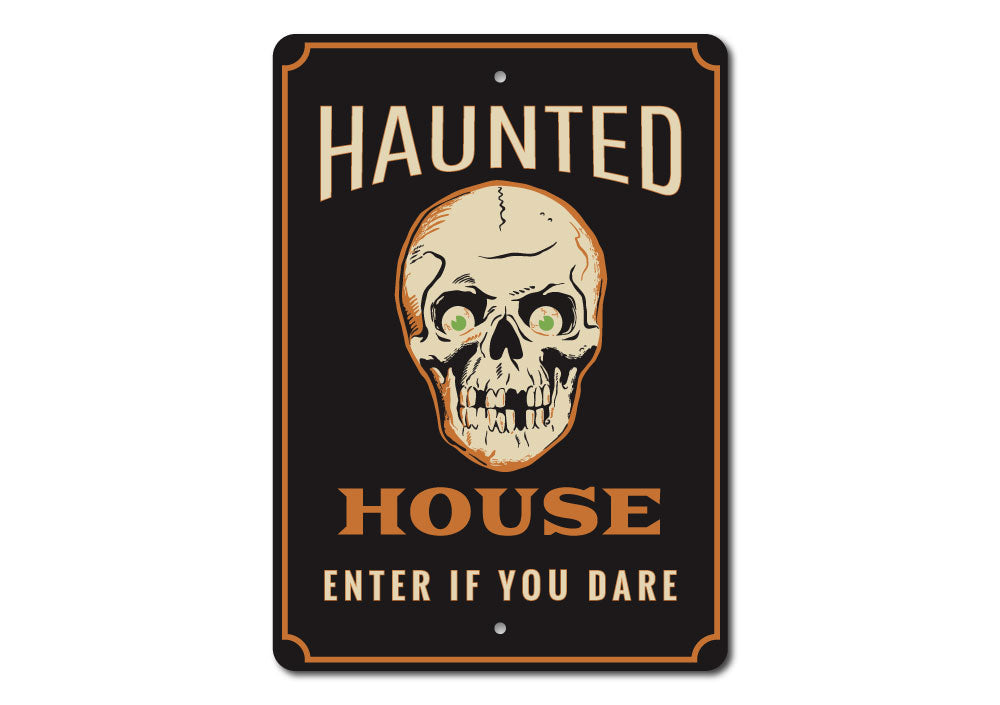 Haunted House Skull Sign