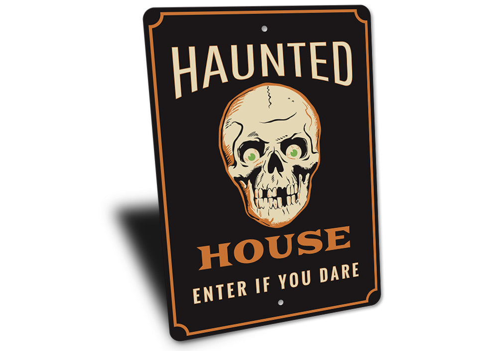 Haunted House Skull Sign