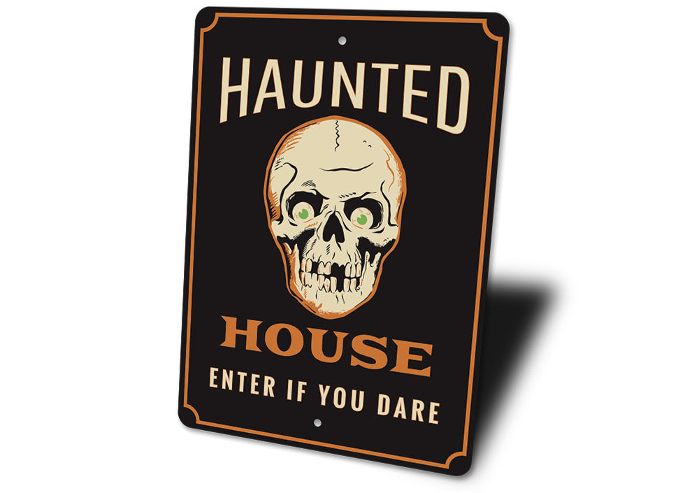 Haunted House Skull Sign