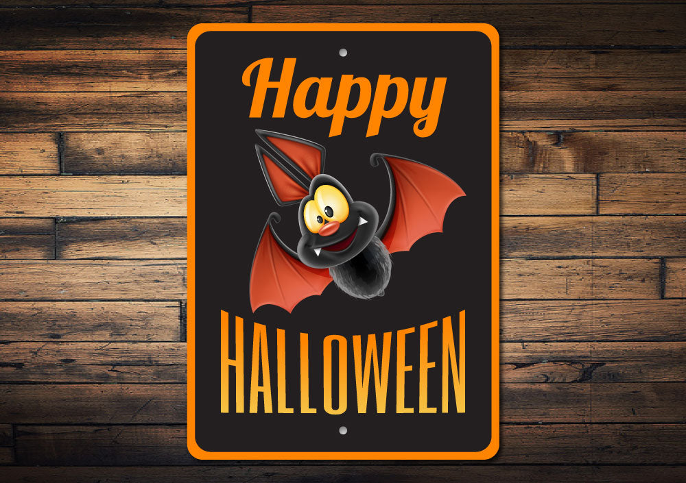 Happy Halloween Bat Sign