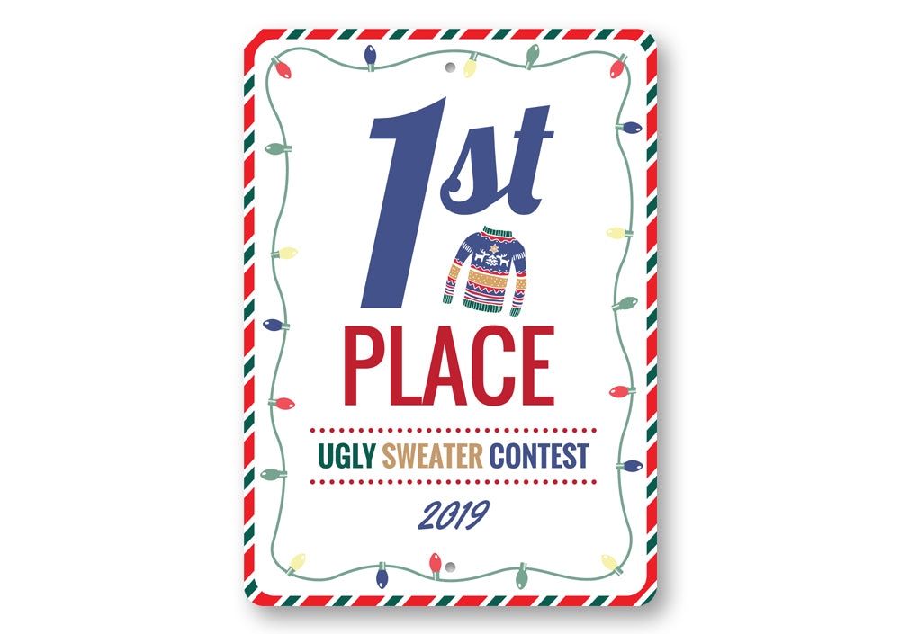 1st Place Ugly Sweater Contest Sign